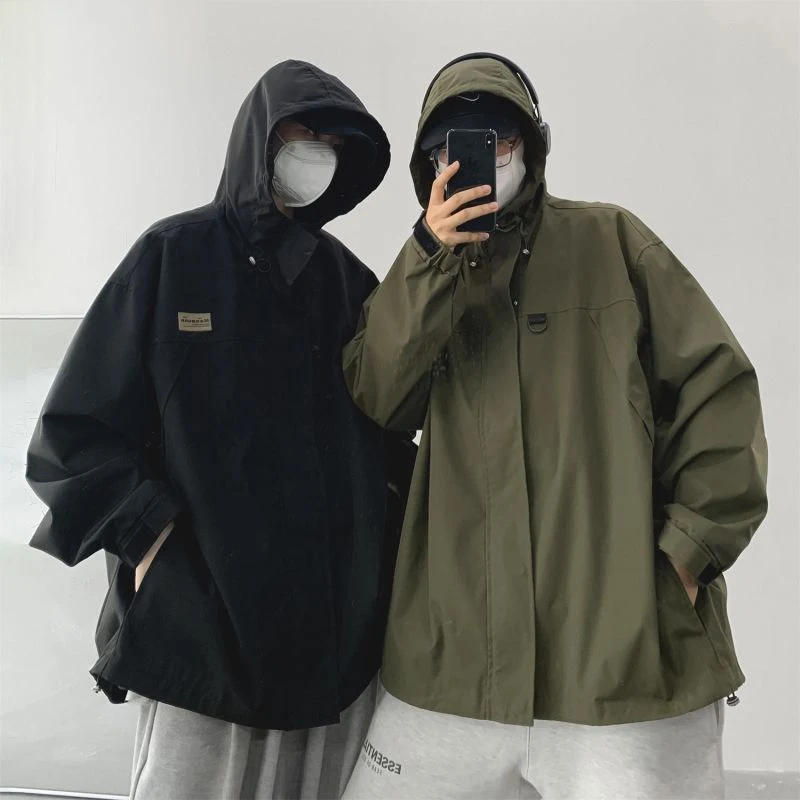 

Мужская ветровка в американском ретро-стиле, осенне-зимняя, больших размеров, 300 пу, тонкая, свободная, для активного отдыха, молодежная, трендовая, стильная