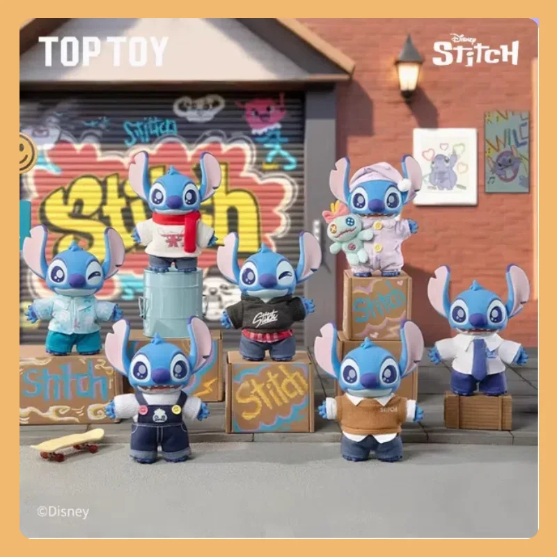 

Cartoon Stitch Costume Change Show Series Blind Box Kawaii Vinyl Doll Trendy Desktop Articulated Action Figure Collection Gift