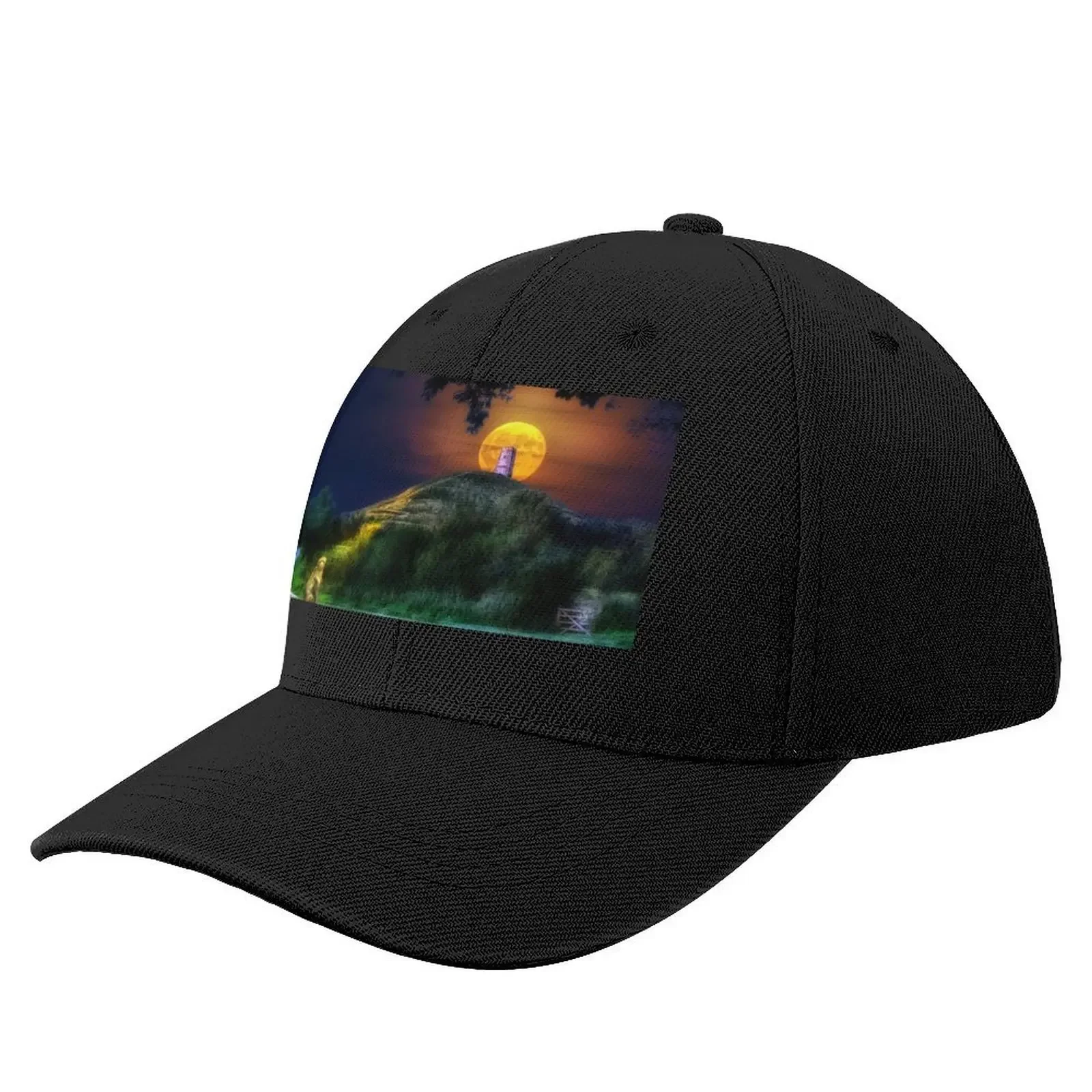 Moon Gazing Hare At Glastonbury Tor Baseball Cap Sun Hat For Children Bobble Hat Women's Beach Men's