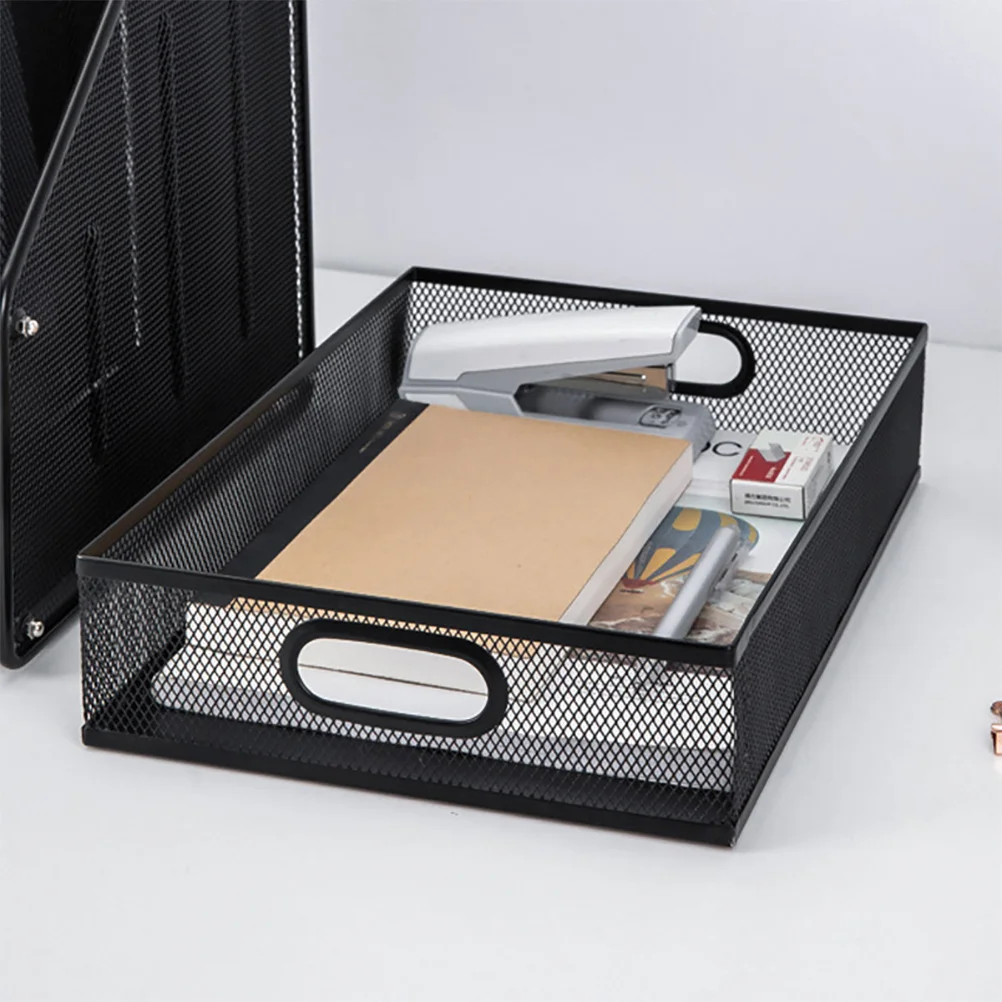

1pc Premium Metal File Basket Storage Tray Organizer Box for Office Home Stationery Files Desktop Storage Case Creative