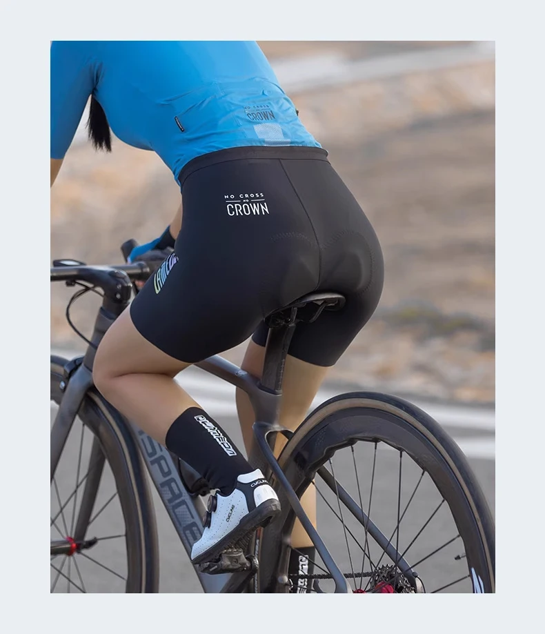 LAMEDA Damen-Radtrikot-Shorts mit Stoßdämpfung, gepolsterte Rennrad-Trägerhose, atmungsaktive Sommer-Radtrikot-Shorts – Detail 24