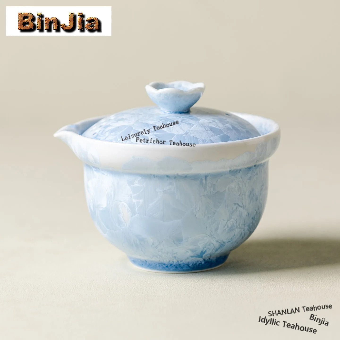 150ml Blue Ice Crystal Glaze Hand Grab Teapot Traditional Tea Infuser Pot Tea Making Kettle With Strainer Cha Supplies Ornaments