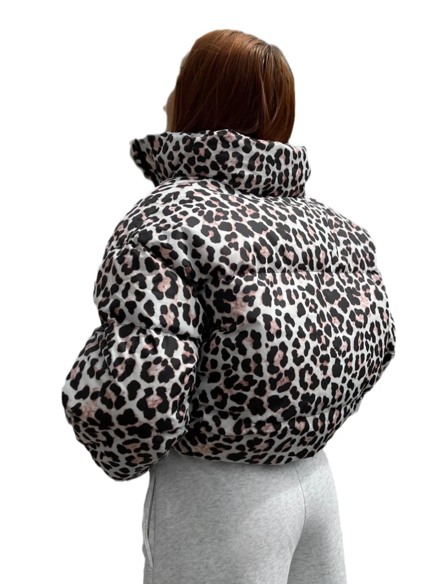 Bornladies New Women\'s Winter Short Leopard Print Cotton Jacket Fashionable Design Loose Thicken Down Coat Female  Warm Parkas