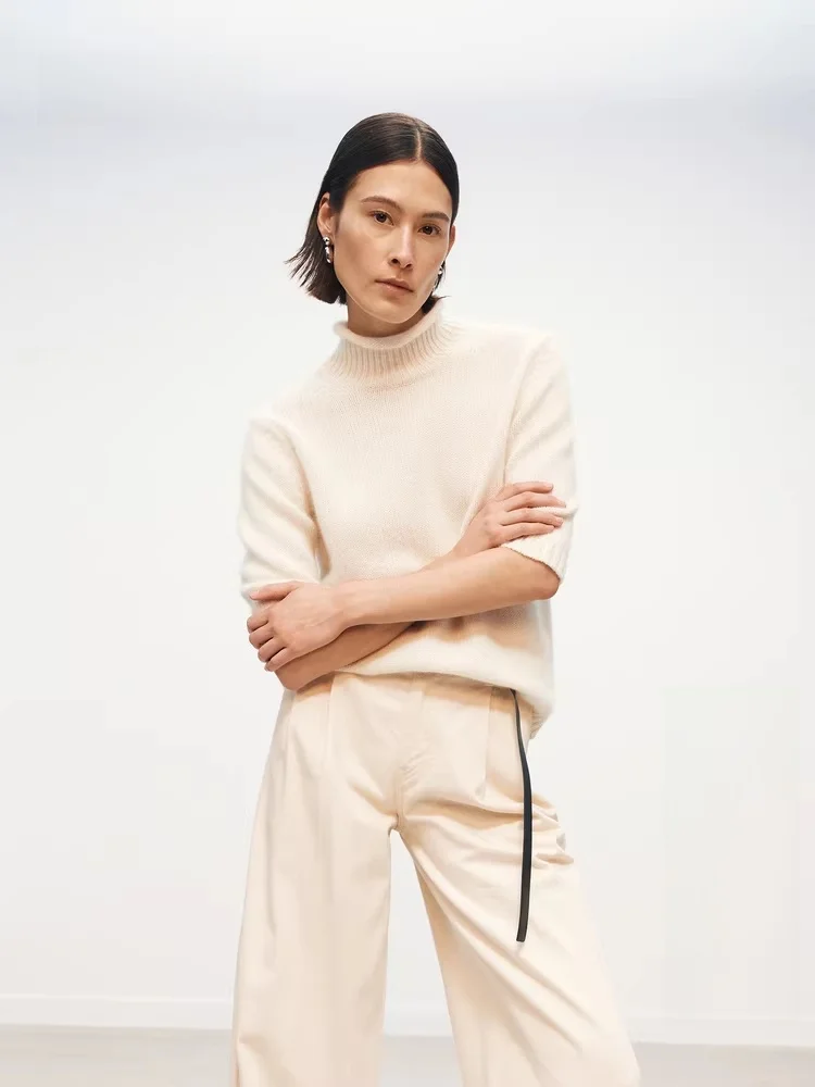 

Edition P Series Pure Camere ort Sve Sweater Autumn New Arrival High Ne ort Length Color Women's Premium Fas...