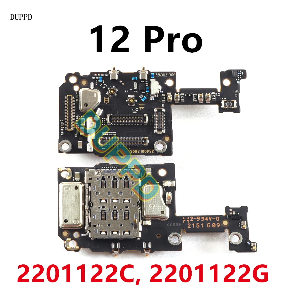 For Xiaomi 12 Pro 12Pro SIM Card Reader Slot Board SD Tray Holder IC  Flex Cable Repair 2201122C, 2201122G