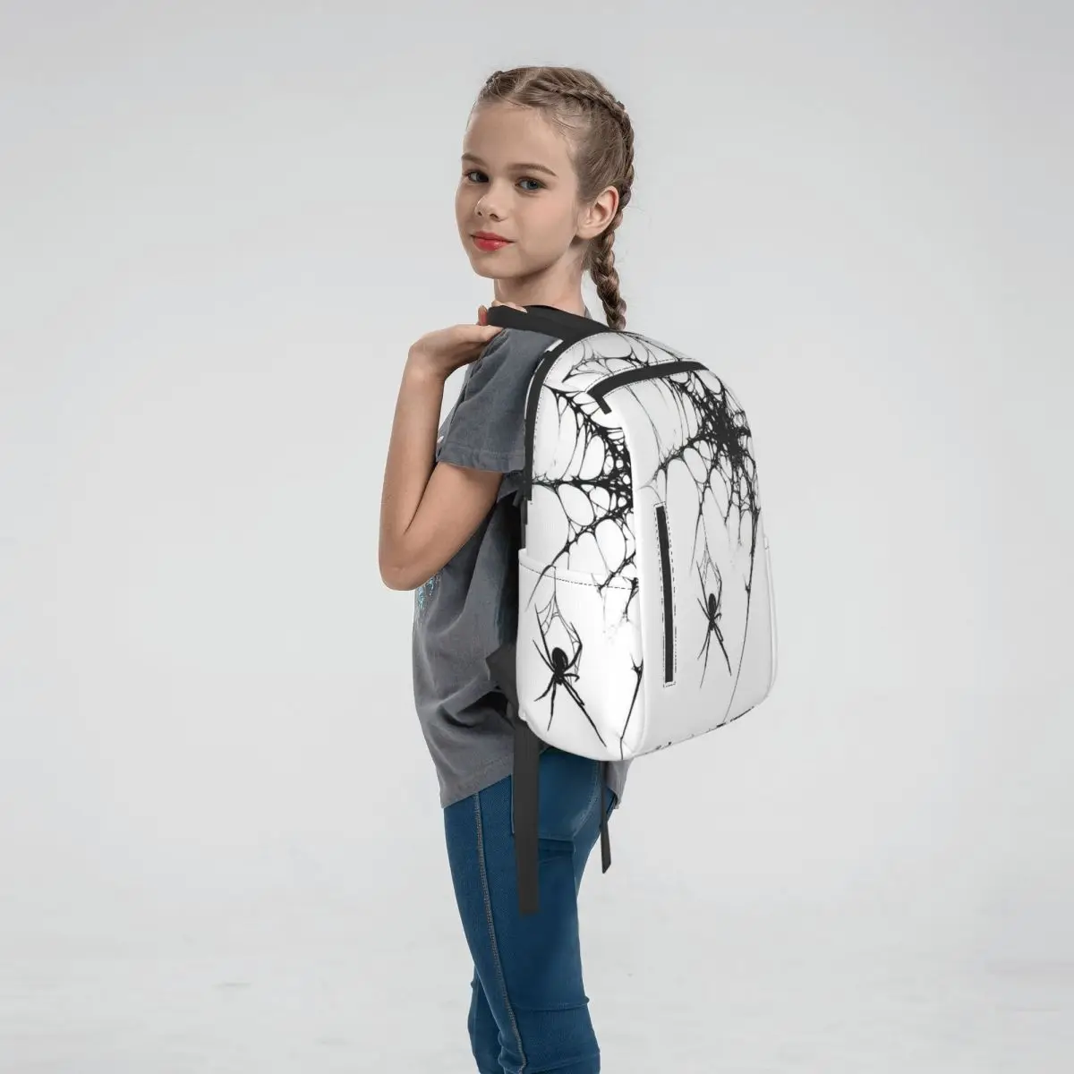 Gothic Spider And Web Print Backpack Daypack Boys Girls BookBag School Bag Shoulder Bags for Men Women