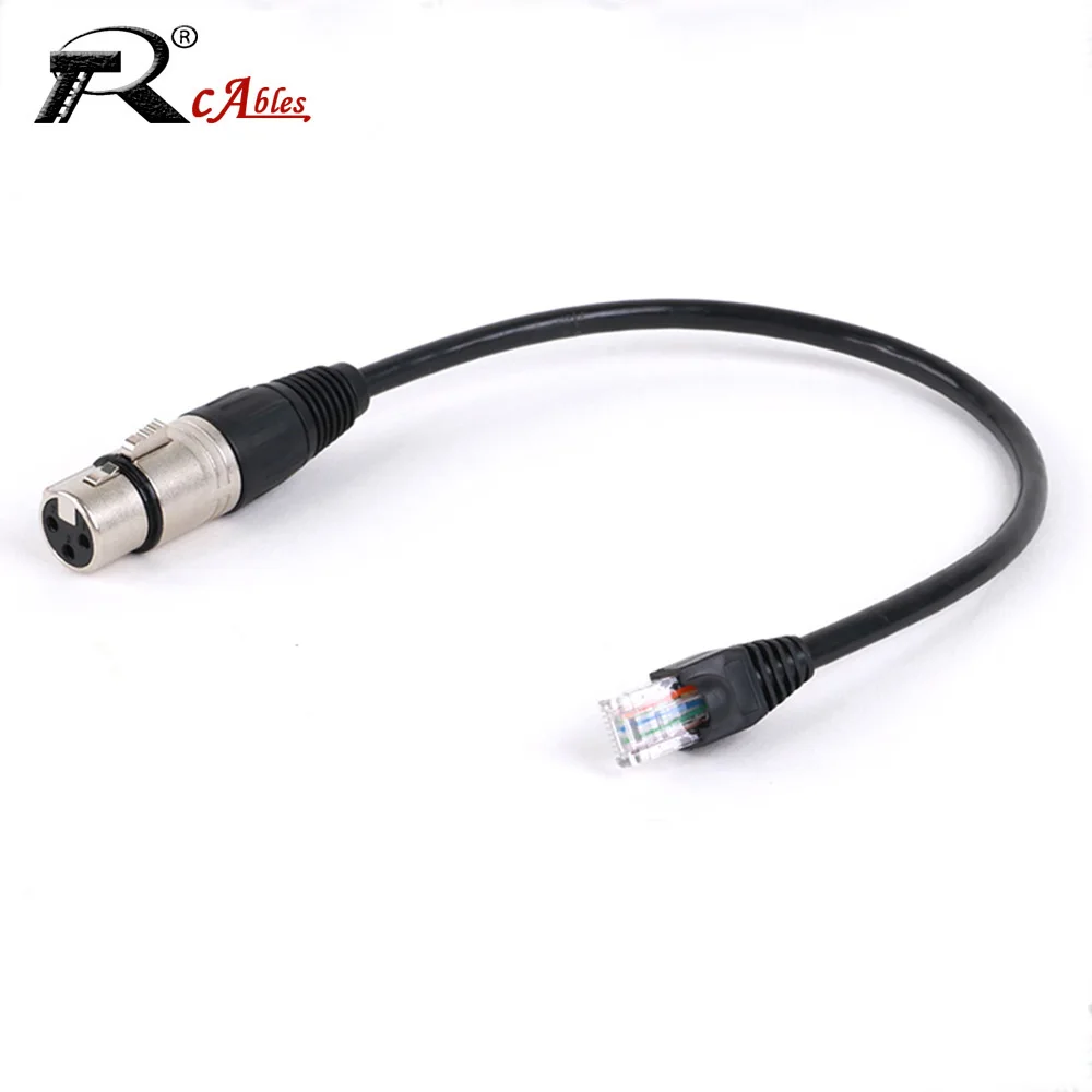 

3Pin XLR to RJ45 Adapter Cable,XLR Female to RJ45 UTP CAT5/6 Male ​Converter Cord for Speaker,Sound and Stage Lighting Equipment