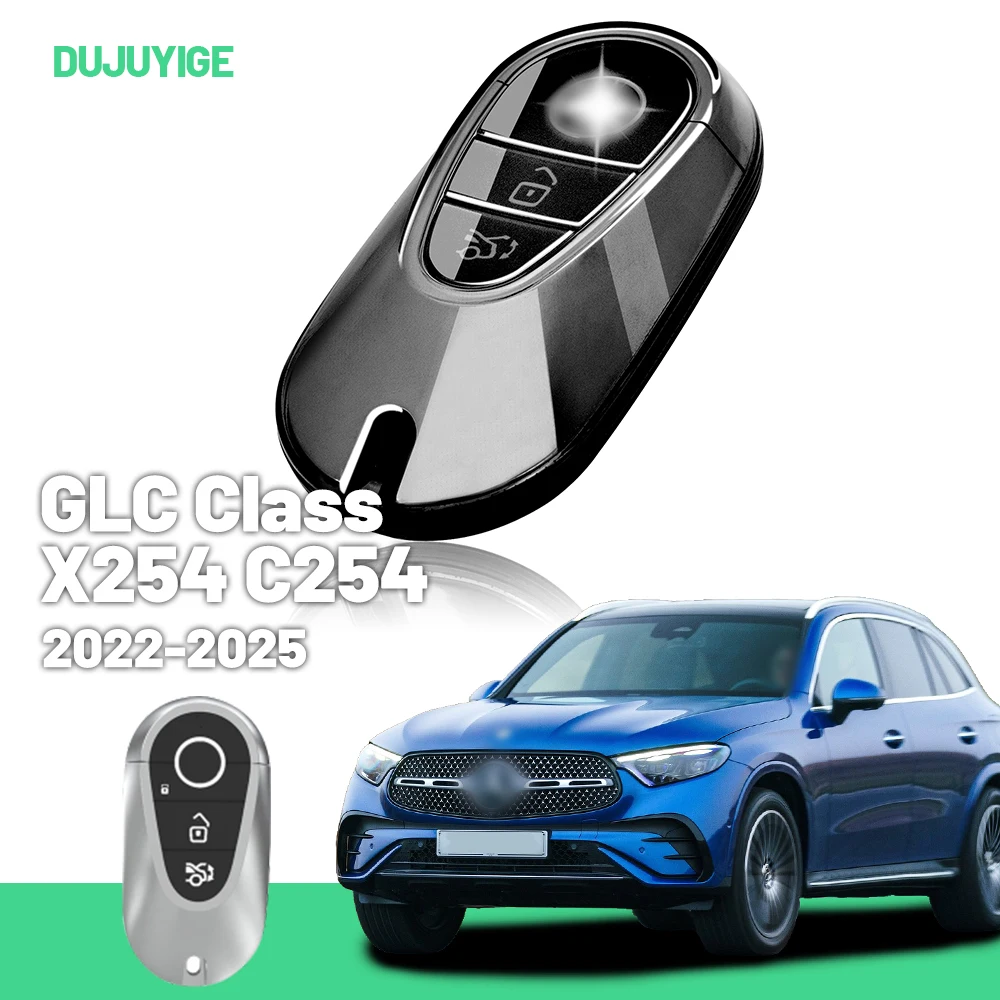 Clear TPU Car Key Case For Mercedes-Benz GLC Class X254 C254 2022-2026 Key Fob Cover Protector Shell Auto Accessories 2023 2024