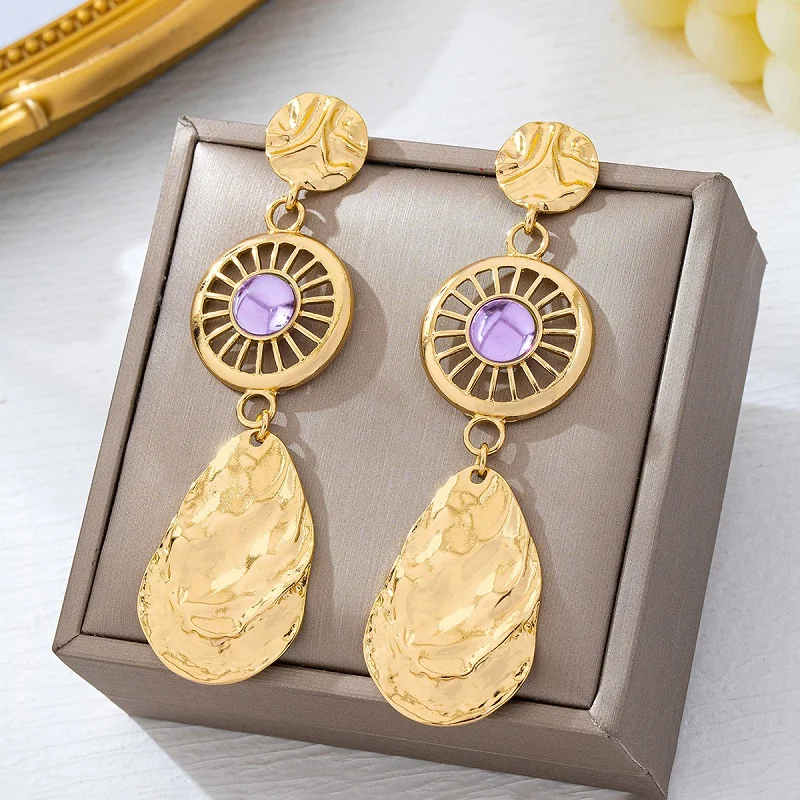 Recessed Sun Wrinkled Water Droplet Stud Earring Women Girls Gifts Fashion Jewelry Accessories Hot Sale Party Gift 2026 New