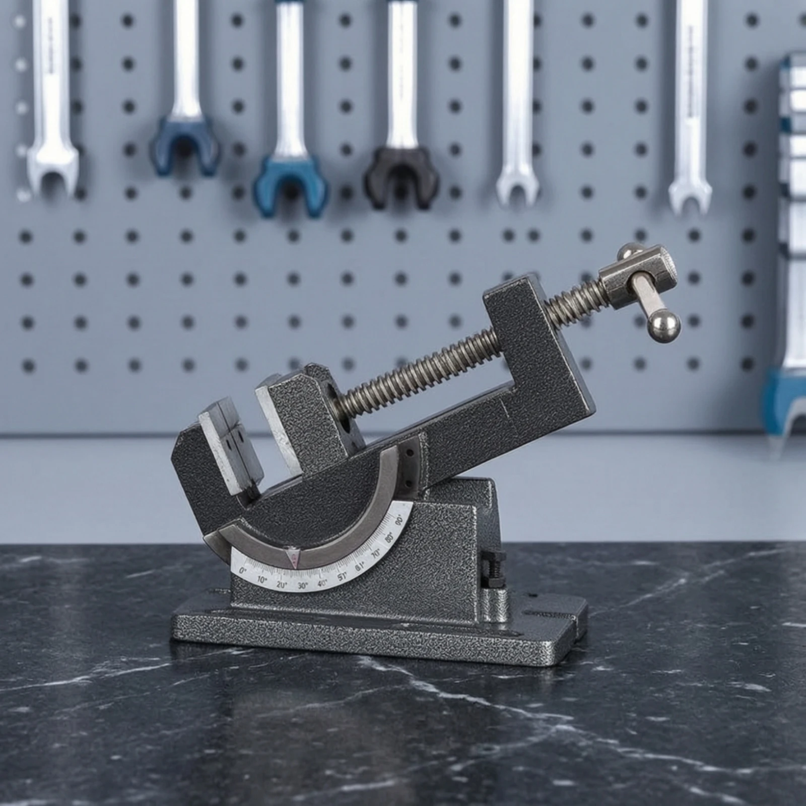 Tilting Drill Press Vise Heavy Duty Swivel Vise with Graduated Base Adjustable Tilt Screw-Driven for Machinists, Workshop