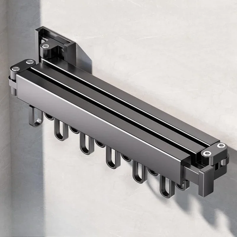 

Folding drying rack, no punching, invisible telescopic, household balcony bathroom, indoor and outdoor shrinkage drying rod