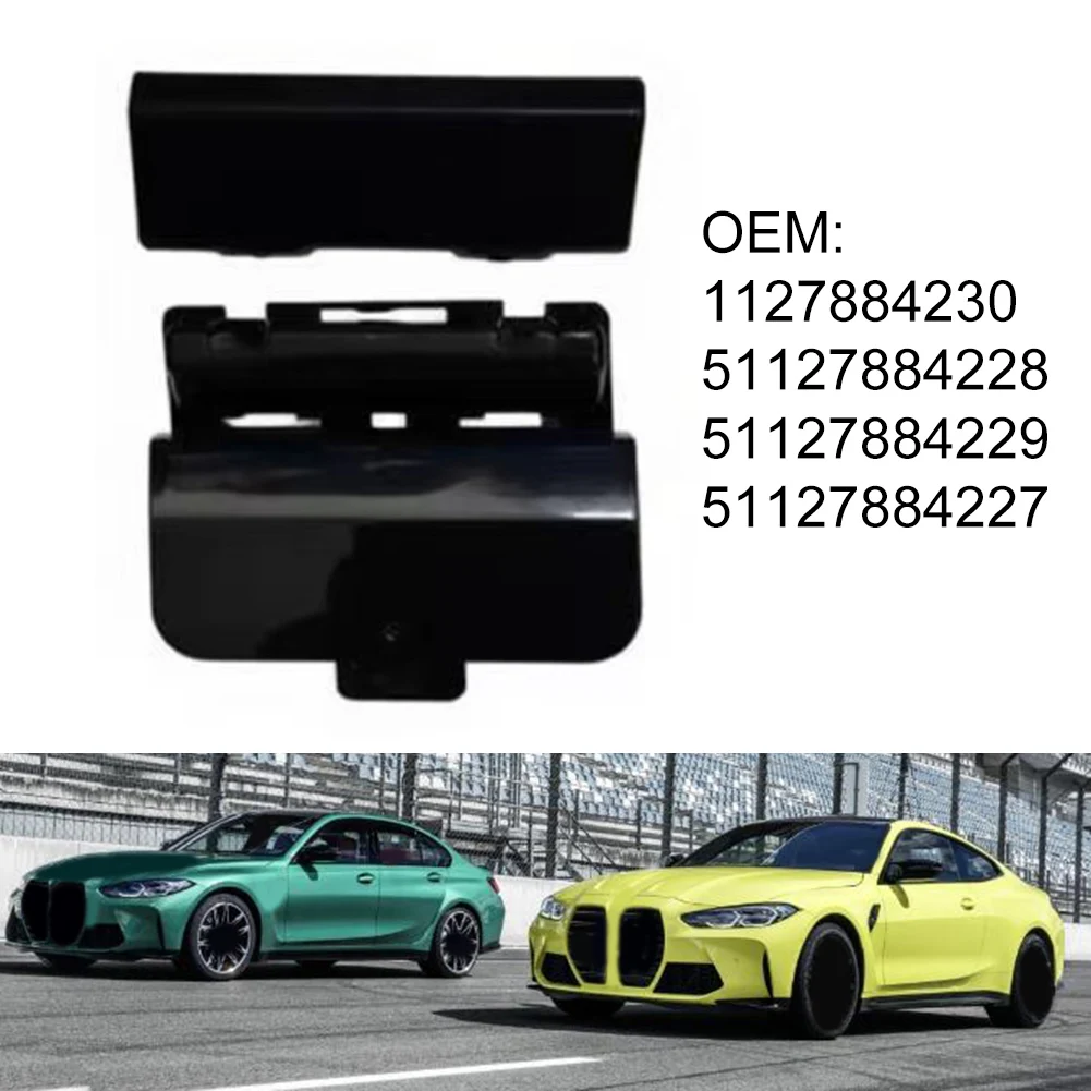 Car Rear Tow Hook Cover For BMW For M3 For G80 G82 2020-2023 Black ABS Replacement Part 51127884230 51127884228 51127884229