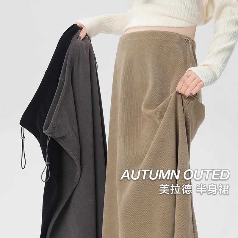 Long Maternity Skirt Autumn Winter Seasonal Wear Comfortable Support-Free Design Small Winter Maternity Clothing