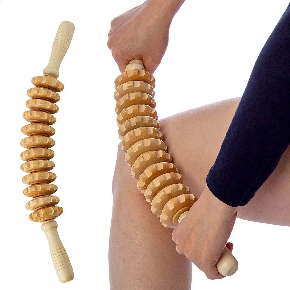 Curved Wood Massage Roller Stick Lymphatic Drainage Wood Therapy Massage Tool Maderoterapia Colombiana Anti Cellulite Massager