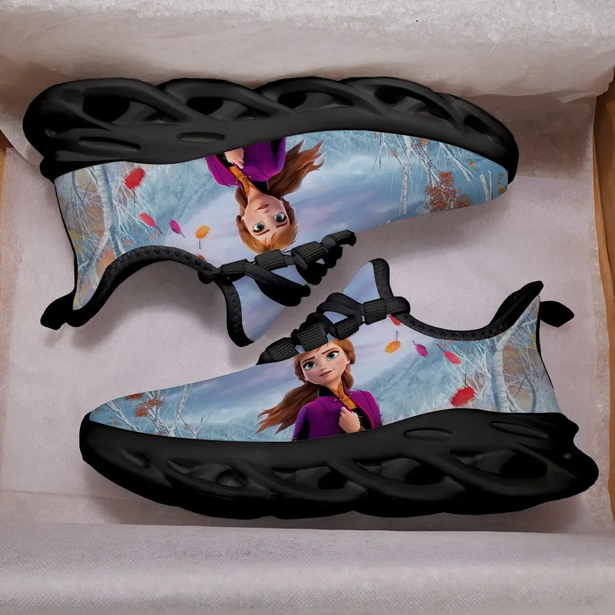 

Frozen Anna Printed Kids Lightweight Sports Sneakers Kids Shoes for Girls Frozen Elsa Princess Casual Sports Shoes Size 28-35
