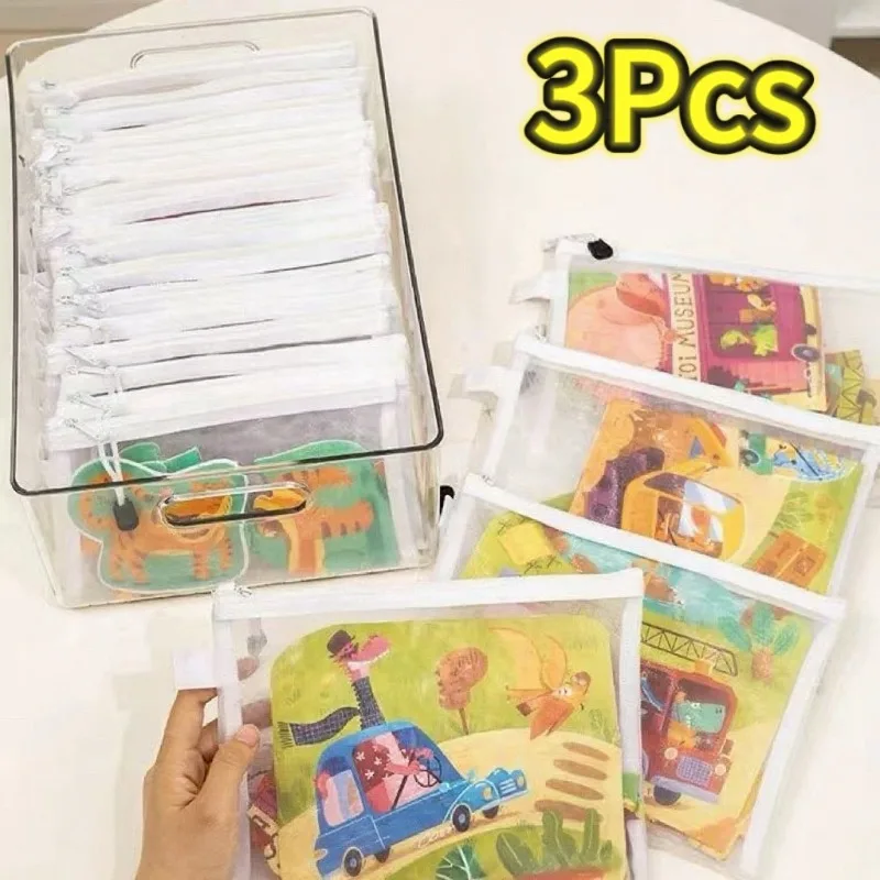 New Puzzle Storage Bag Children's Building Blocks Small Toys Special Sorting Bags Transparent Mesh Gauze Zipper Mesh Bags