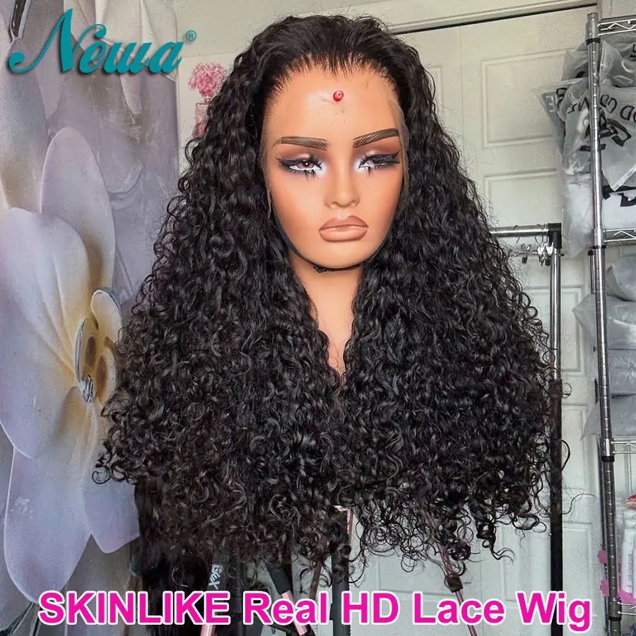 

Newa Hair Ultra Fitted 13x6 HD Lace Frontal Human Hair Wigs Curly Human Hair Wig Natural Black 9x6 Glueless HD Lace Closure Wigs