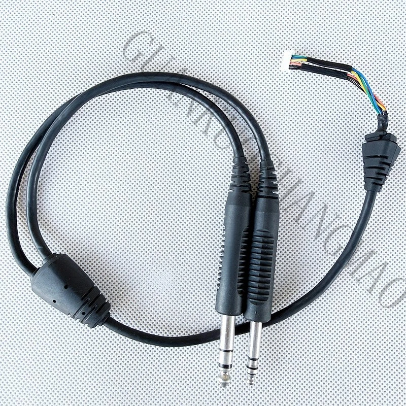 HJY Genuine For Bose A20 Aviation Headset Stereo Dual Plug Adapter Cable