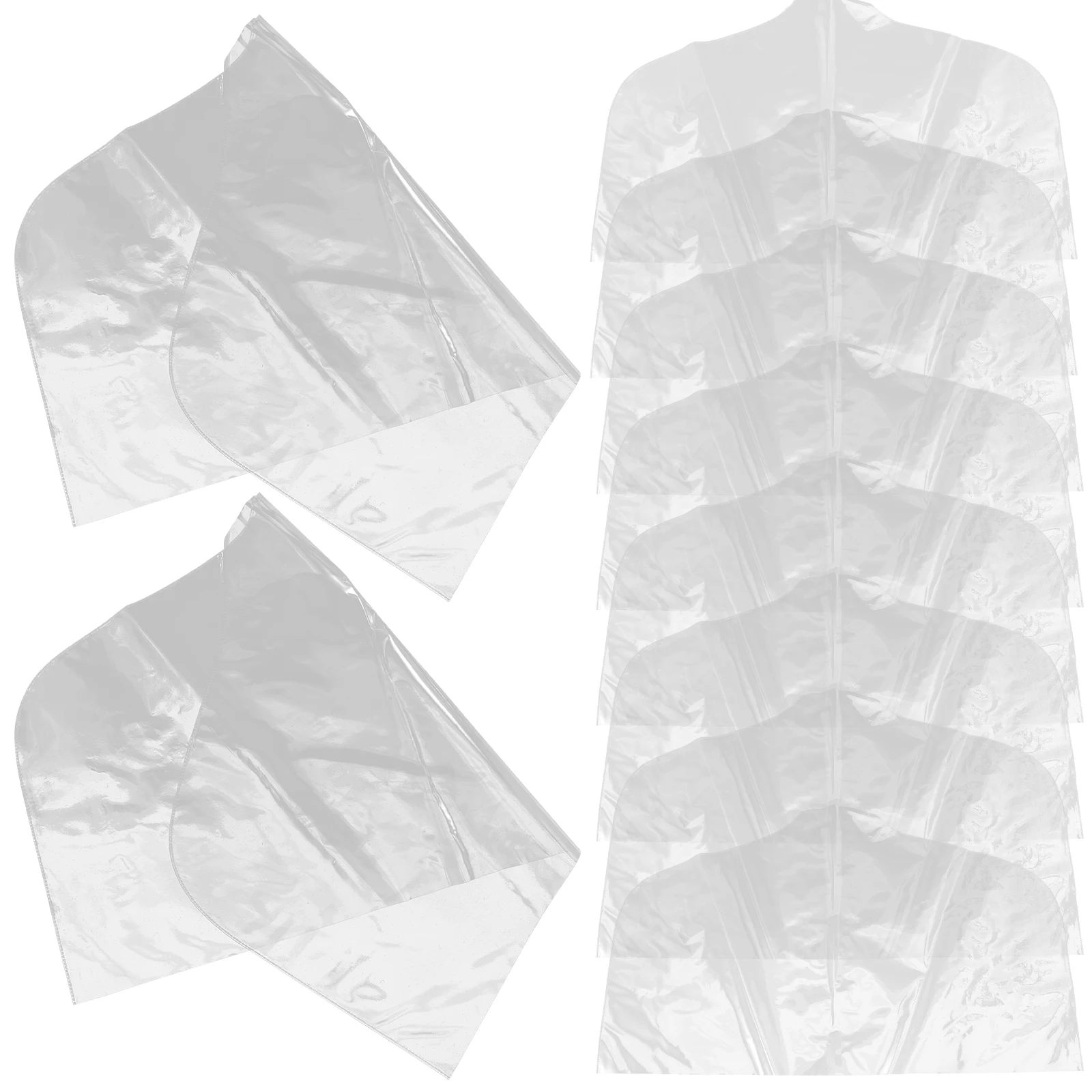 

10pcs Clothes Dust Cover Clear Plastic Garment Bags Shoulder Covers for Hanging Clothes Closet Storage Solution Wardrobe