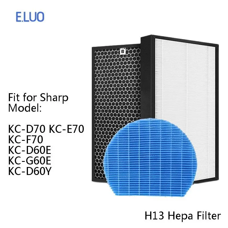 For Sharp Air Purifier KC-D61 KC-D60 Hepa Filter FZ-D60HFE Deodorizing filter FZ-D60DFE FZ-G60DFE Humidifying filter FZ-A60MFE