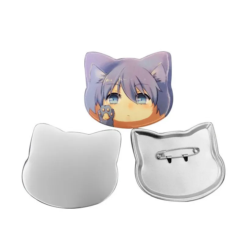 68x58mm Big Cat Face Desktop Badge Machine Special-shaped Tinplate Badge Consumables Paper Cutter Badge Machine Set