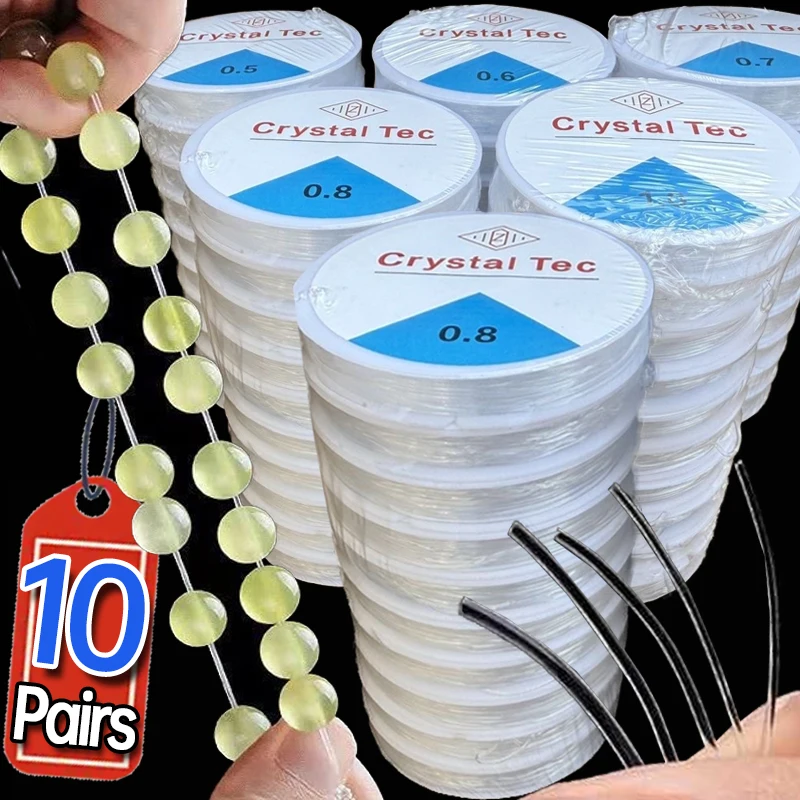 Elastic String for Bracelets Crystal Clear Nylon Stretch Cord Transparent Beaded Thread for DIY Jewelry Making Necklace Supplies