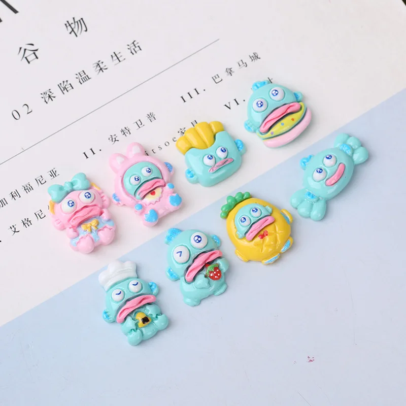 

10-50Pcs Kawaii Cartoon Sanliou sausage HANGYODON Series Resin Scrapbook Diy Miniature Ornament Accessories 3D stickers Gifts