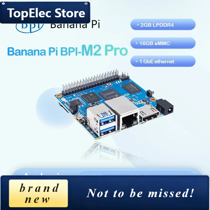 TopElec Banana PI BPI-M2 Pro Amlogic S905X3 Quad Core Processor 2GB LPDDR4 RAM 16GB EMMC Raspbian Image Support Electronic Contr
