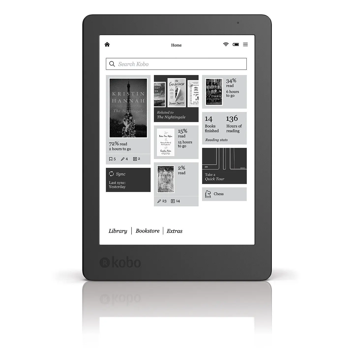 Kobo-電子書籍リーダー,aura edition 2,carta e-ink,6インチ,解像度1024x758,ライト212 ppi,wifi,4gbメモリ