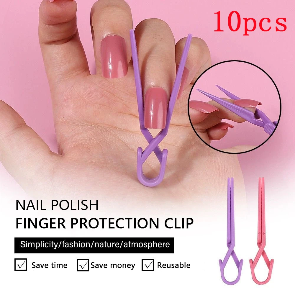 10pcs Anti-overflow Gel Nail Polish Finger Protection Clip Nail Polish Guard Nail Art Clip Protector Professional Manicure Tool