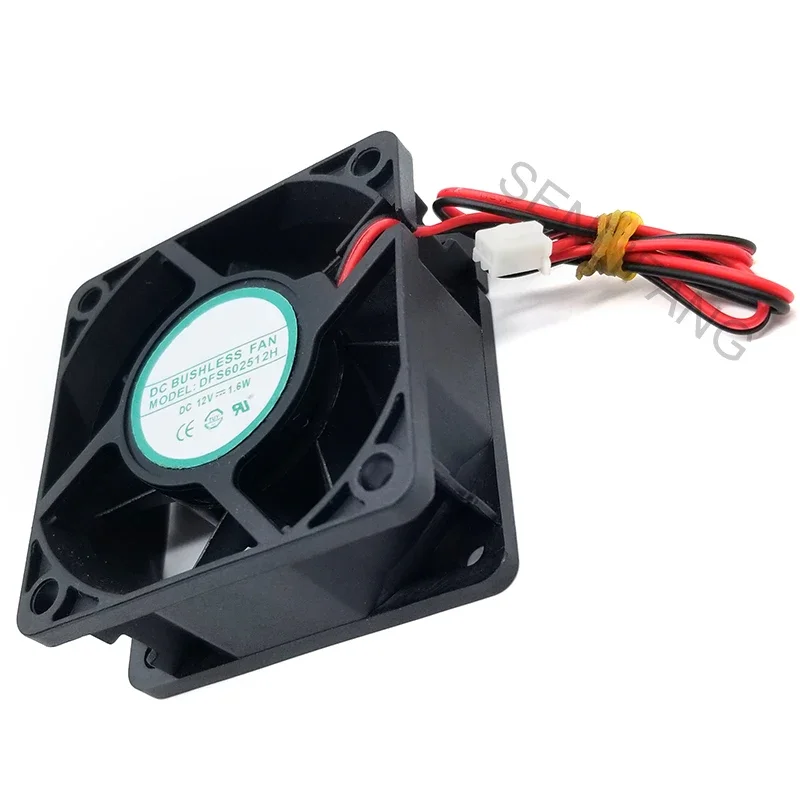 Ventilador cuadrado de servidor de 2 líneas para Young Lin DFS602512H DC 12V 1,60 W 60x60x25MM, nuevo