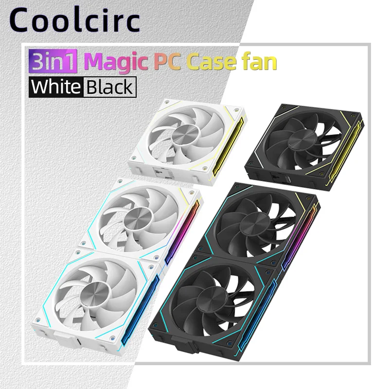 Infinite Mirror ARGB PC Case Cooling Fan 120mm 3in1 Modular Wireless Splicing 12CM Fan For Computer 120 240 360 Water Cooler
