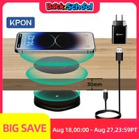 KPON Invisible Wireless Charger 30mm Under Table QI Charger Furniture Desk Wireless Charging Station for iPhone 16/15/14/13/12/8