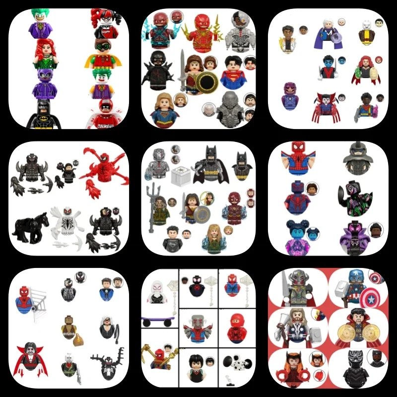 

Marvel Spiderman Building Blocks Hero Anime Bricks Dolls Mini Action Toy Figures Assemble Blocks Children Gifts lego minifigure