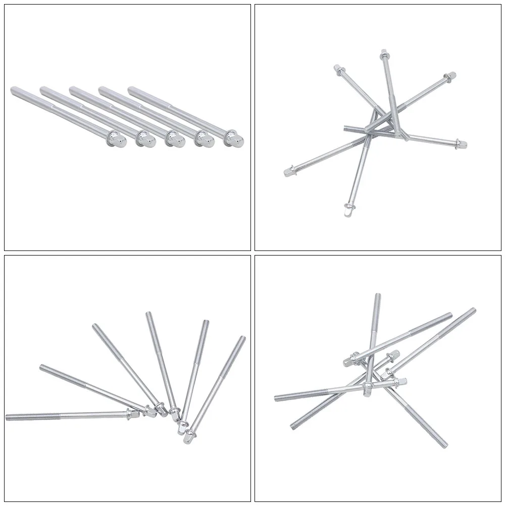 

Drum Accessories Screws Mounting with Washers Key Rod Snare Iron Plating Parts Jazz Tension Musical Instrument Rods Lug
