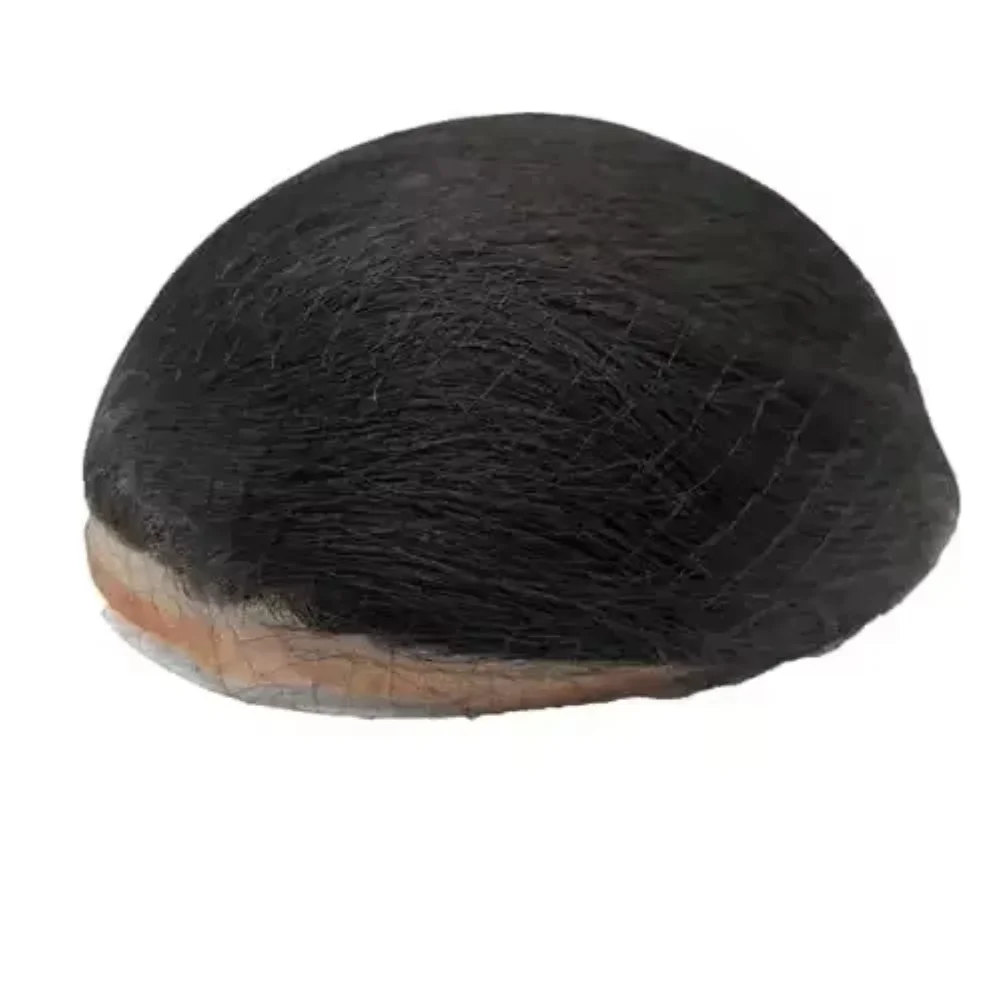 FPM Parrucchino per uomo Pezzi di capelli 10x8" Unità di toppe per capelli da uomo Impianto per uomo Parte anteriore in pizzo e parte superiore con pezzi di capelli in PU