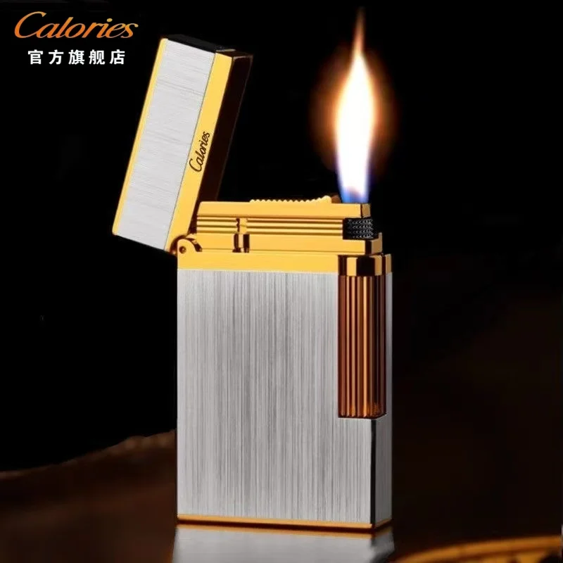 

Латунная зажигалка Calories 2025, бутановый газ, металлический рисунок, оригинальные инструменты для курения табака, сигарет для мужчин, подарок отцу, чистый звук
