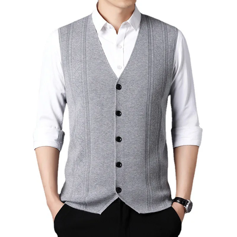 Hot Sale Sweater Vests for Man Warm Winter Casual Business Interior Waistcoat Men Cardigan Knitted Sweaters Autumn Tops Clothing