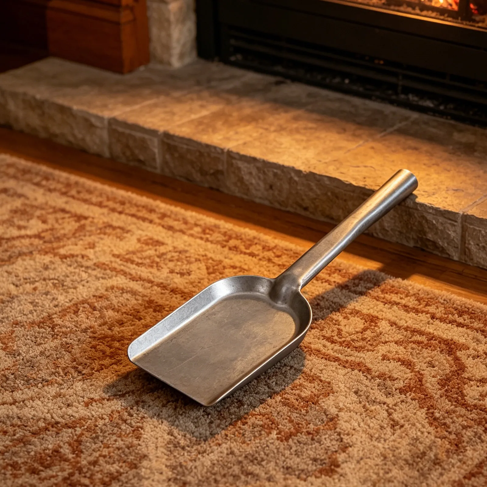 Heat Resistant Metal Ash Shovel for Fireplace Fire Pit Wood Stove Bbq Coal Scoop Dustpan for Easy Cleaning Fireplace Ash Shovel