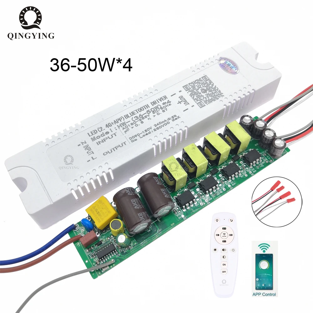 2.4G RF Remote & APP Control Intelligent LED Driver 12-40Wx2 36-50Wx4 40-60Wx4 40-60Wx6 50-72Wx4 Power Supply Transformer