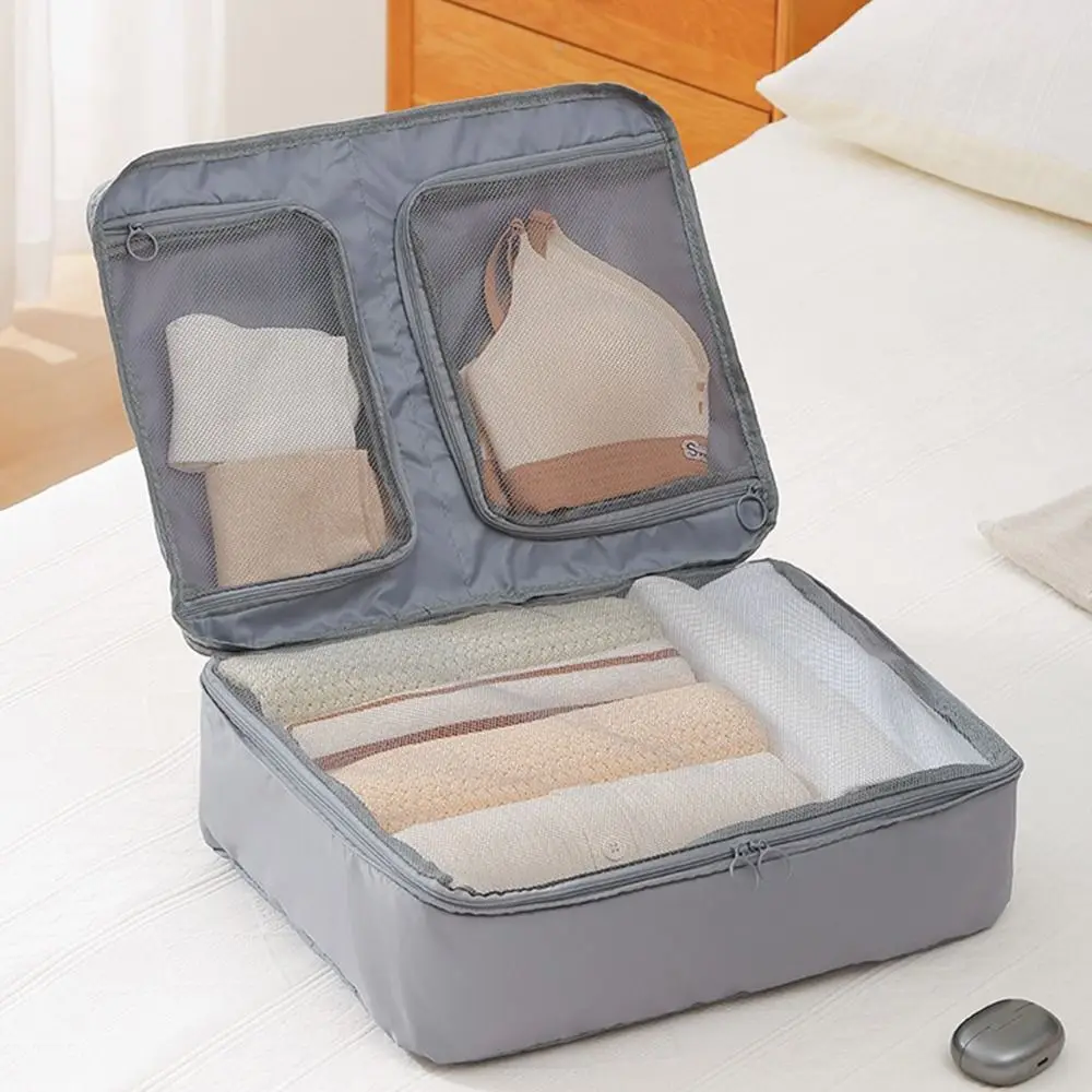 

Foldable Clothes Storage Bag Large Capacity Space Saving Clothes Packing Cube Moisture-proof with Zipper Trip Handbag