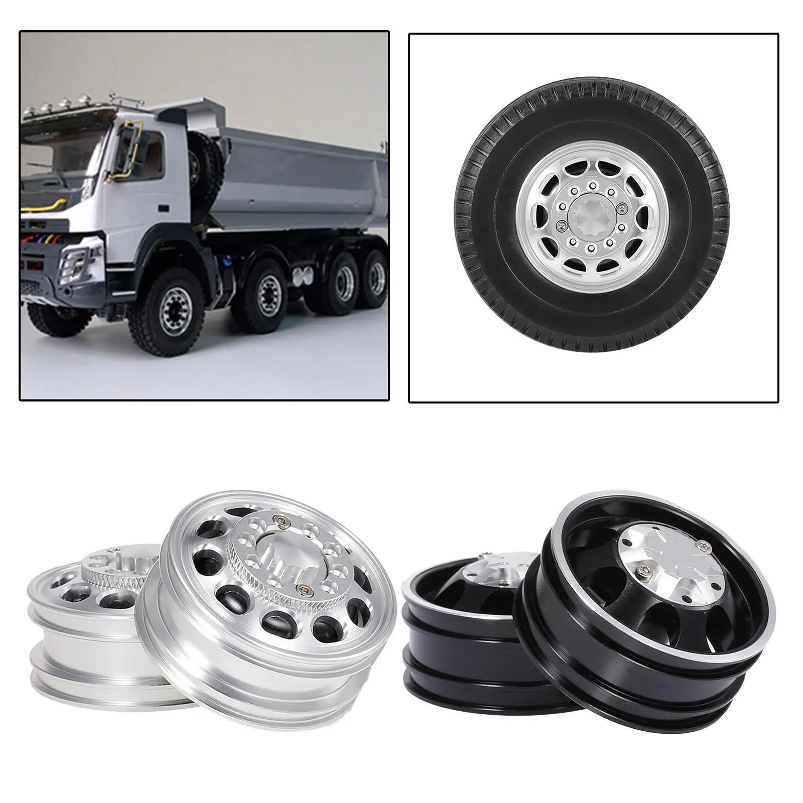 

2 Piece Front Wheel Rim Hub 7 Spoke for Tamiya 1:14 Climbing CNC Process