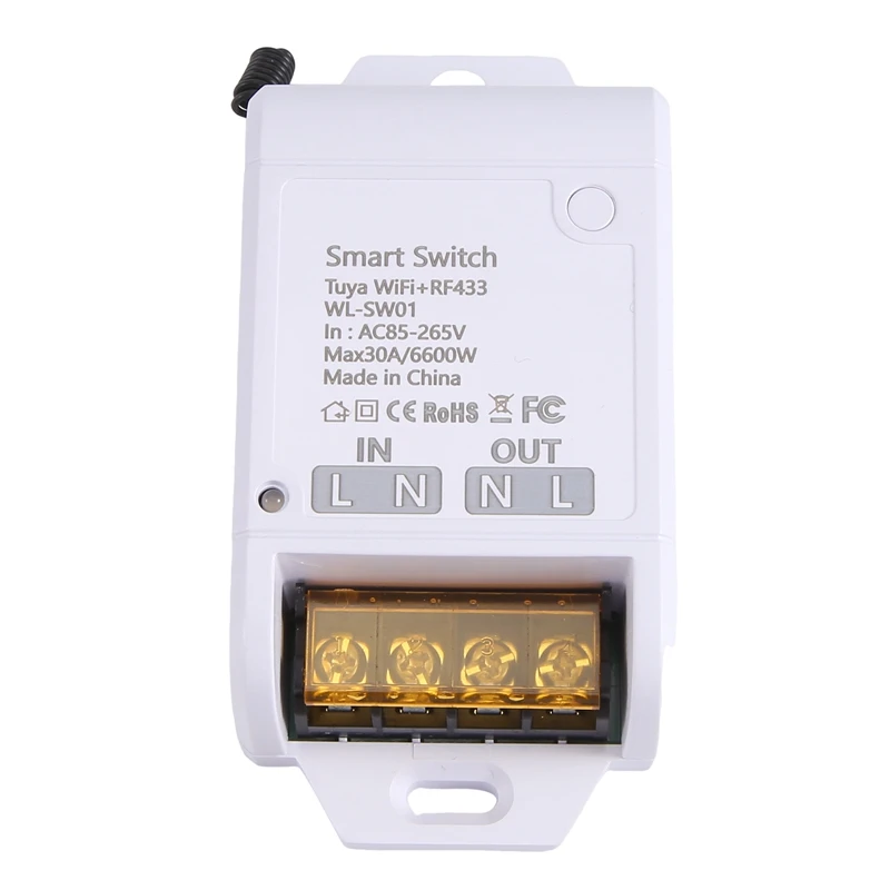 Zigbee Graffiti Wifi On/Off 30A WIFI+RF433 High Power Remote Control Voice Lamp Smart Switch Multifunction Switch