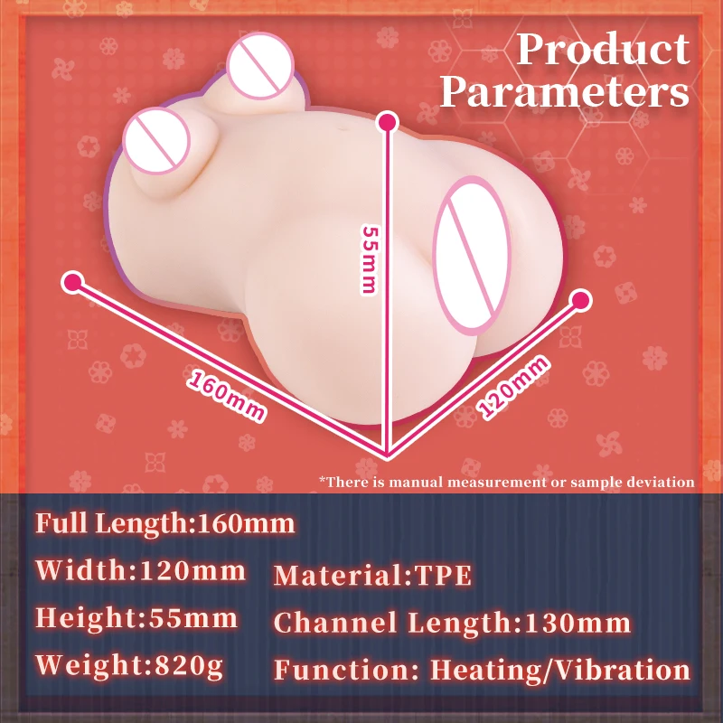 YUU Automatic Heating Masturbator for Male VER.3 Real Doll with Vagina Heated Vibrator Pocket Pussy Masturbation Sex Toy for Men