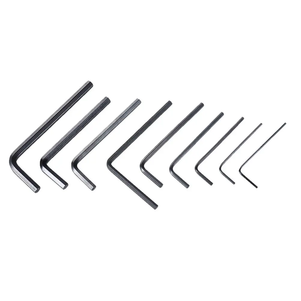 9Pcs Heavy Duty Guitar Repair Wrench Set Two Way L-Shape Hex Key for Neck Truss Rod Adjustment Electric Bass Guitar Accessories