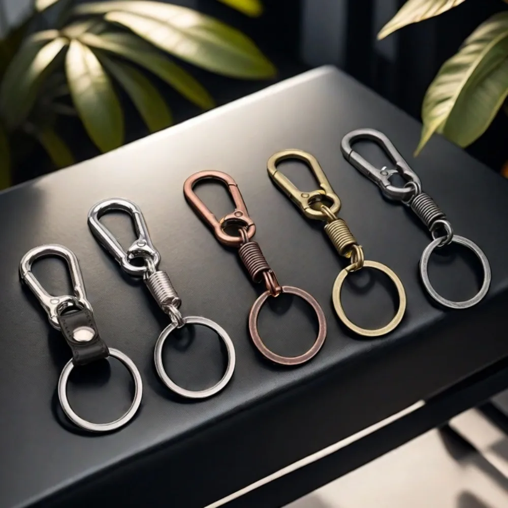 Personalized Retro Style Metal Keychain Creative Mechanical Spring Key Ring Cute Pendant Keyring Accessories Lover Small Gift