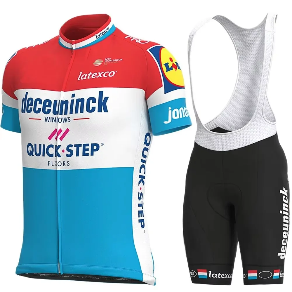 

2020 Luxembourg Champion Cycling Jersey Set Quick Step cycling clothing Road bike Shirt Suit bicycle Shorts MTB Maillot Culotte