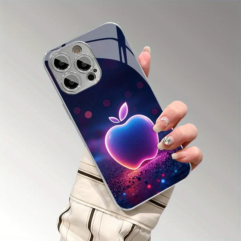 

Colorful For Fruit Phone Case for iPhone 17 16e 16 15 14 13 12 Mini 11 Pro XS Max XR X 8 7 Air Plus Luxury Tempered Glass Cover