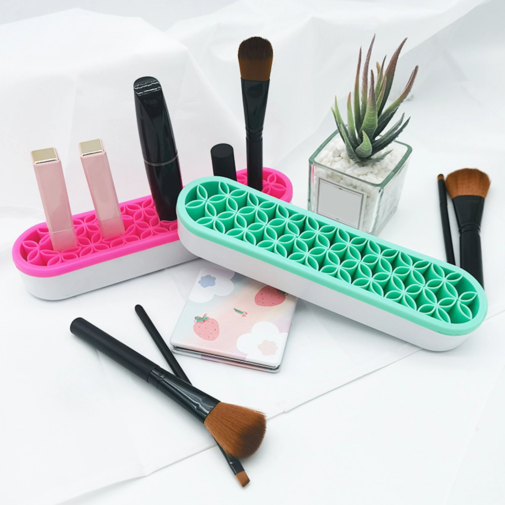 Silicon Nail Brush Makeup Brush Display Stand Rack Storage Case Brush Drying Shelf Brush Holder Make UP Holder Organizer