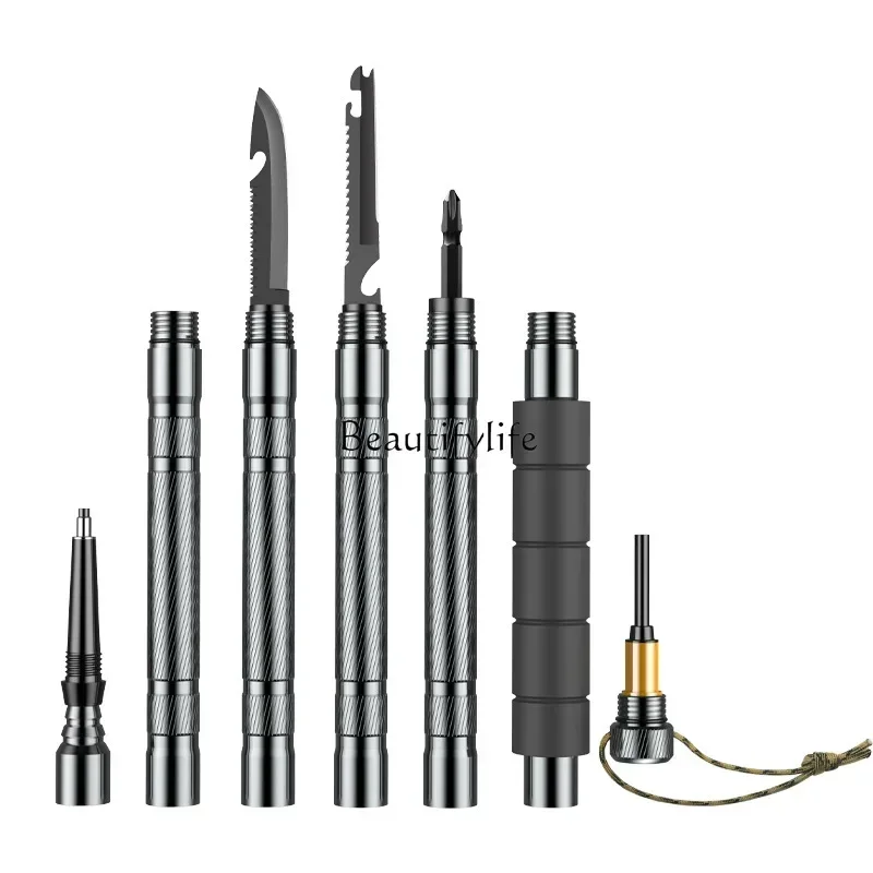

ls 48Aluminum Alloy Alpenstock Ultralight Telescopic Folding Outdoor Mountaineering Camping Adventure Walking Stick